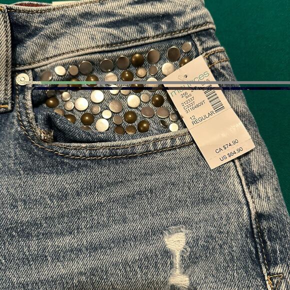 Maurices Edgely Women’s 12 Regular 90s Taper High Rise Distressed Jeans NWT - Picture 2 of 6